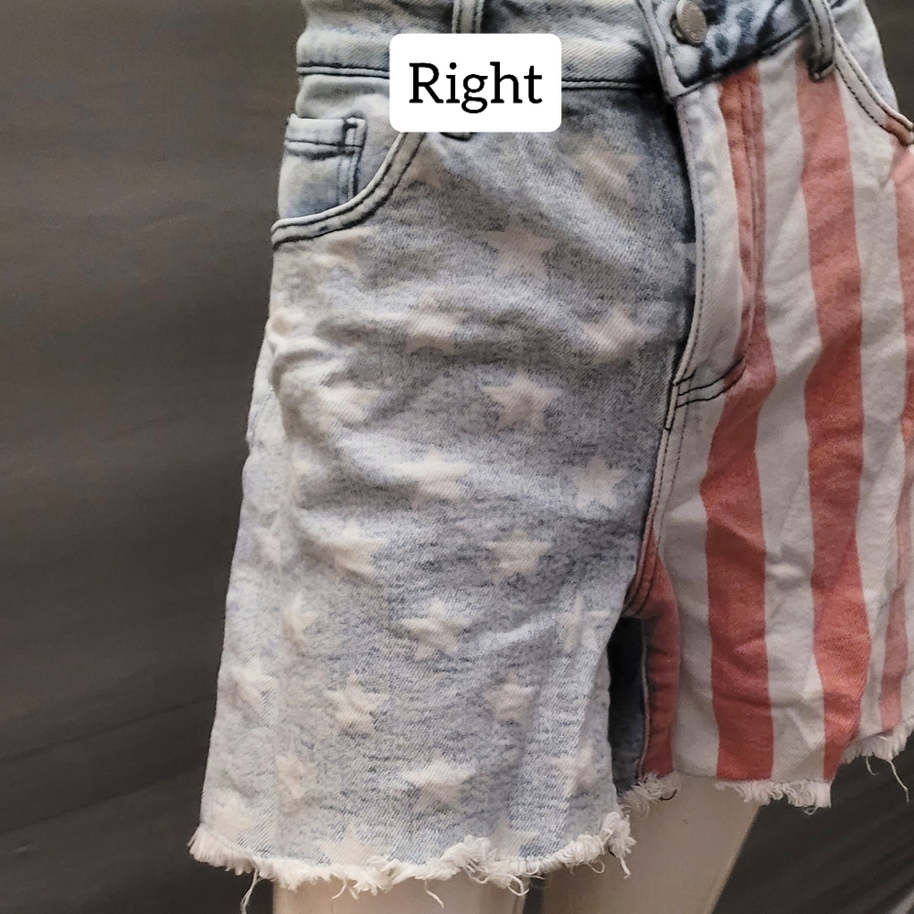 Stars + Stripes Cut Off Jean Shorts - Picture 8 of 12